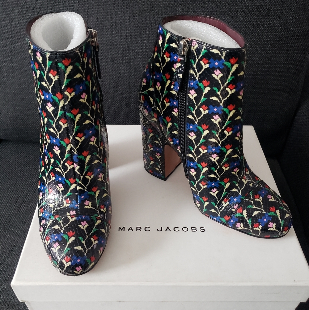 Marc Jacobs Multicolor Floral Ankle Boots